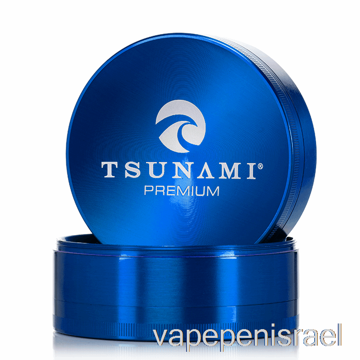 חד פעמי Vape Israel Tsunami 3.9 אינץ' מטחנה עליון שקוע 4 חלקים כחול (100 מ"מ)